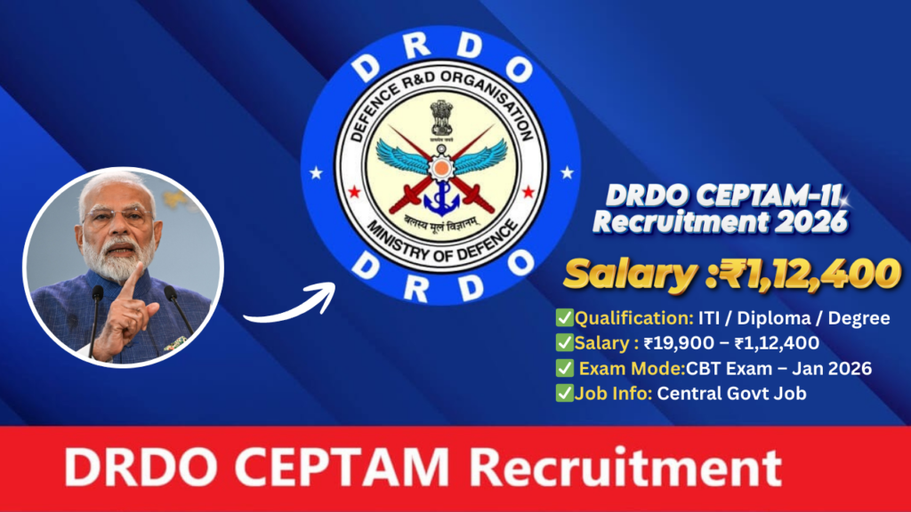 DRDO CEPTAM-11 Recruitment 2026, DRDO Jobs 2026, Central Govt Jobs, Technician Jobs India, STA-B Recruitment, DRDO Vacancy 2026, TN Velai Vaaipu Jobs