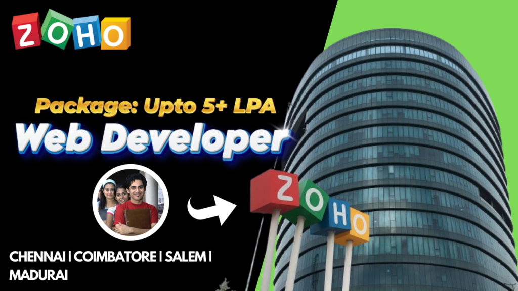 Zoho Web Developer Jobs, Zoho Careers India, Web Developer Jobs Tamil Nadu, IT Jobs Zoho, Private Jobs TN, TN Velai Vaaipu Jobs